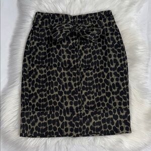 Banana Republic Black and Tan Leopard Pencil Skirt